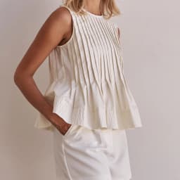 New Fashion Women Pleated Tank Tops Solid Color Round Neck Sleeveless Ruffed Hem Shirts Casual Summer Streetwear S-XL