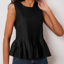 New Fashion Women Pleated Tank Tops Solid Color Round Neck Sleeveless Ruffed Hem Shirts Casual Summer Streetwear S-XL