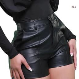 Comfortable High Rise PU Leather Shorts for Women Solid Color Short Pants Suitable for Parties and Everyday Styles 6XDA