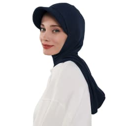 Full Coverage Bonnet Hijab with Visor Ready to Wear Modest Visor Underscarf Bonnet with Neck Cover Muslim Turban Cap