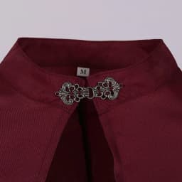 2025 Burgundy Euro-American Vintage Royal Cape for Men and Women, Halloween Beaded Curtain Gear Chain Cloak Unisex, One Size