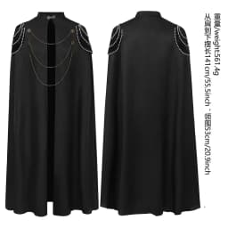 2025 Burgundy Euro-American Vintage Royal Cape for Men and Women, Halloween Beaded Curtain Gear Chain Cloak Unisex, One Size
