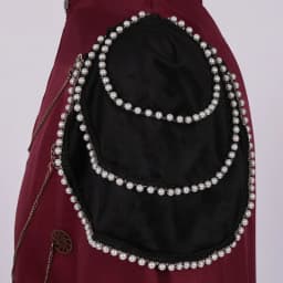 2025 Burgundy Euro-American Vintage Royal Cape for Men and Women, Halloween Beaded Curtain Gear Chain Cloak Unisex, One Size