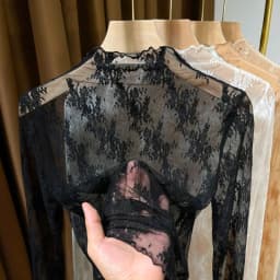 Summer Women Lace Floral Embroidery Blouses  Ladies Tops Sexy Mesh Blouses Transparent Elegant Long Sleeves See-through Shirt