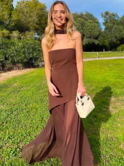 Trendix Lace Patchwork Tube Top Dress Women 2025 Summer Fashion High Waist Off Shoulder Maxi Dress Vacation Elegant Party Dress