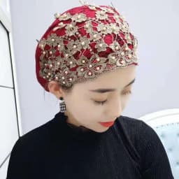 New Beading Women's Turban Cap Embroidery Fashion Female Head Wraps Muslim Headscarf Bonnets Cancer Chemo Hat