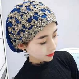 New Beading Women's Turban Cap Embroidery Fashion Female Head Wraps Muslim Headscarf Bonnets Cancer Chemo Hat