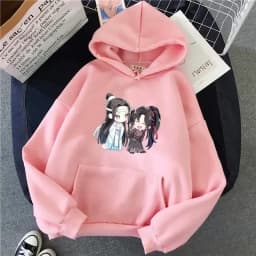 Pink Anime Mo dao zu shi Hoodie Winter Clothe Women Oversize Crewneck Sweatshirt Kawaii Clothing Aesthetic The Untamed Sudaderas