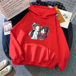 Pink Anime Mo dao zu shi Hoodie Winter Clothe Women Oversize Crewneck Sweatshirt Kawaii Clothing Aesthetic The Untamed Sudaderas
