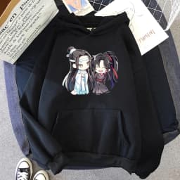Pink Anime Mo dao zu shi Hoodie Winter Clothe Women Oversize Crewneck Sweatshirt Kawaii Clothing Aesthetic The Untamed Sudaderas