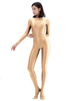 AMORESY Sexy Shiny Long Sleeve Full Length Oil Tights Smooth Running Overalls Yoga Zentai Casual Sport Suits Jumpsuits Catsuits