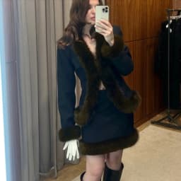 Tuularose Women's Plush Skirts 2-Piece Set  Autumn Winter Vintage Slim Shawl Top Straight Long Skirt Sets New Warm Female Suit