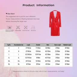 Women PU Leather Long Trench Coat Blazer Glossy Lapel Open Front Long Sleeve Jacket Overcoat with Belt Party Clubwear Streetwear