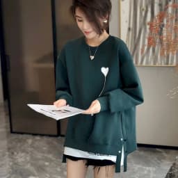 Design Sense Breasted Pullovers Women Loose Oversized Sweatshirts Autumn Winter Trend Casual Plush Thicken Pullover Y2k Clothes