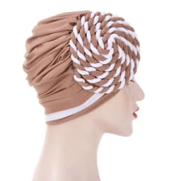 2026 Two-color Trendy India Turban Bonnet Arab Wrap Head Scarf Ready to Wear Hijab Hat Muslim Headdress Woman Inner Hijab Caps