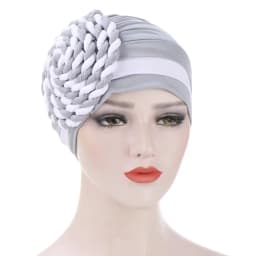 2026 Two-color Trendy India Turban Bonnet Arab Wrap Head Scarf Ready to Wear Hijab Hat Muslim Headdress Woman Inner Hijab Caps