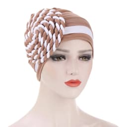 2026 Two-color Trendy India Turban Bonnet Arab Wrap Head Scarf Ready to Wear Hijab Hat Muslim Headdress Woman Inner Hijab Caps