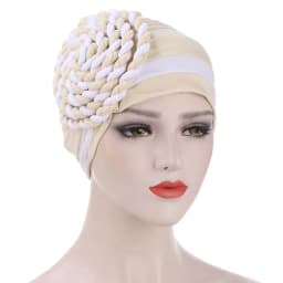 2026 Two-color Trendy India Turban Bonnet Arab Wrap Head Scarf Ready to Wear Hijab Hat Muslim Headdress Woman Inner Hijab Caps