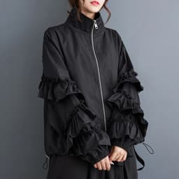 Black Solid Color Ruched Oversize Jacket Women's Casual Loose All Match Fashion Stand Collar Vintage Coat Spring Autumn 2026