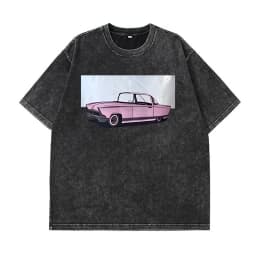 Hirsionsan Y2k Quality Oversized Acid Washed T Shirt Women Vintage Print T-shirts Streetwear Wash Tee Girl Luxury Brand Tops