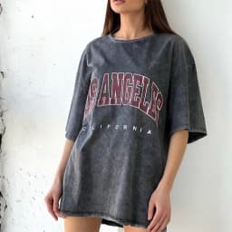 Hirsionsan Y2k Quality Oversized Acid Washed T Shirt Women Vintage Print T-shirts Streetwear Wash Tee Girl Luxury Brand Tops