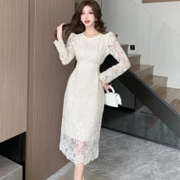 Summer White Lace Hook Flower Hollow Midi Dress Women Fashion Chic Luxury Party Evening Dress 2026 Korean Vintage Festival Dress
