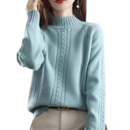 Velvet/Non Velvet Autumn/Winter Half High Collar Sweater Women's Outerwear Winter New Style Interior Top Bottom Knitted Sweater