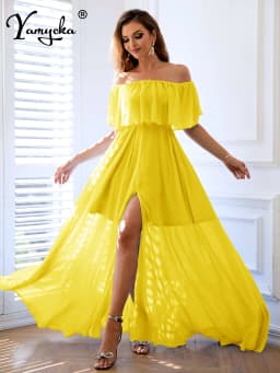 Sexy Backless Chiffon Maxi Summer Dress Women Elegant Long Prom Evening Dresses Luxury Woman Beach Birthday Party Dress Vestidos