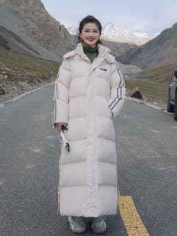 X-Long Ankle Length Women Hoodie Down Overcoat Winter Thicken Warm Jacket Fashion Striped Coat Hooded Snowwear