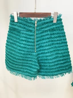 HIGH STREET Newest 2026 FW Designer Women's Tassel Fringed Tweed Shorts