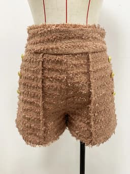 HIGH STREET Newest 2026 FW Designer Women's Tassel Fringed Tweed Shorts