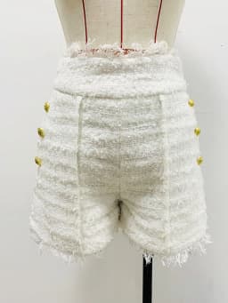 HIGH STREET Newest 2026 FW Designer Women's Tassel Fringed Tweed Shorts