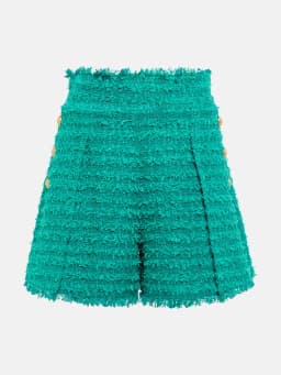 HIGH STREET Newest 2026 FW Designer Women's Tassel Fringed Tweed Shorts