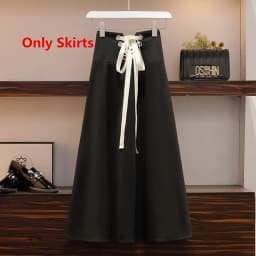 2025 New Korean Women's Graceful Vintage Clothing Lady Square Collar Sweater Red Skirts Outfits French Long Sleeve Knit Pullover