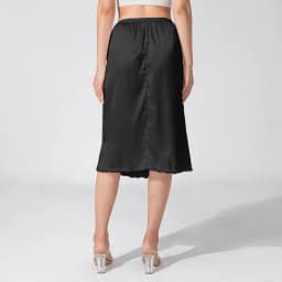 Satin Underskirt Women's Solid Color Elastic Waist Lace Trim Skirt for Under Dresses Anti-Penetrating Lining Petticoat