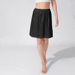 Satin Underskirt Women's Solid Color Elastic Waist Lace Trim Skirt for Under Dresses Anti-Penetrating Lining Petticoat