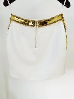 HIGH STREET Newest 2026 F/W Designer Skirts Women's Stunning Metallic Diamonds Strass Handwork Beaded Tweed Mini Skirt