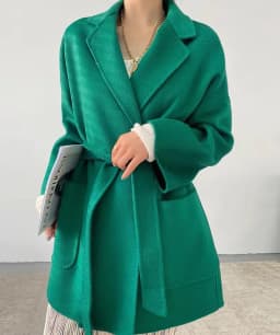 RosEvans Winter Cashmere Coat Women Mid-length Wool Coat Jackets Water Ripples New Autumn 20% Cashmere Camel Coat Commuting