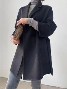 RosEvans Winter Cashmere Coat Women Mid-length Wool Coat Jackets Water Ripples New Autumn 20% Cashmere Camel Coat Commuting