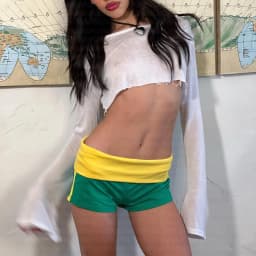 Punk Streetwear Women Shorts Summer Casual Brazil Embroidery Grunge Sexy Pants Y2k Clothes Gothic Emo Girls Elastic Waist Shorts