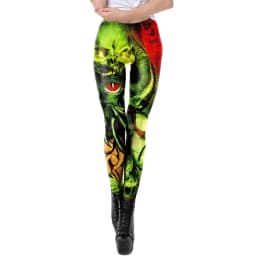 Nadanbao Halloween Funny Holiday Party Leggings Women Skeleton Print Sexy Tights Trousers Female Mid Waist Elastic Pants