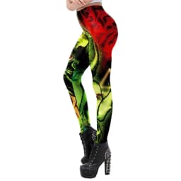 Nadanbao Halloween Funny Holiday Party Leggings Women Skeleton Print Sexy Tights Trousers Female Mid Waist Elastic Pants