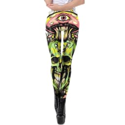 Nadanbao Halloween Funny Holiday Party Leggings Women Skeleton Print Sexy Tights Trousers Female Mid Waist Elastic Pants