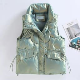 New Women Winter Vests Cotton Padded Sleeveless Coat Female Waterproof Waistcoat Student Short Vest Jacket Chaleco Mujer