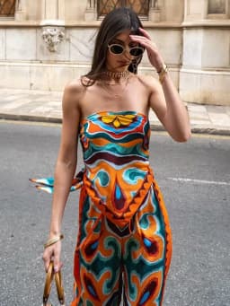 Vintage Women Loose Boho Two Piece Set 2023 Summer Fashion Ladies Vocation Satin Pant Sets Chic Female Trouser Suit Outfits