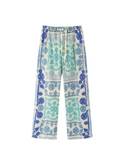 Vintage Women Loose Boho Two Piece Set 2023 Summer Fashion Ladies Vocation Satin Pant Sets Chic Female Trouser Suit Outfits