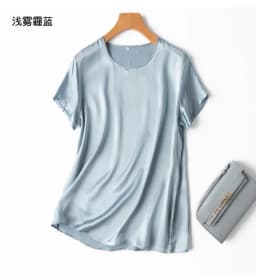 Tajiyane Women 100% Mulberry Silk 19 Momme half sleeve Round Neck Top Shirt Blouse T-shirt More Colors women's tops ropa mujer