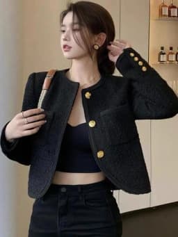 High Quality Luxury French Vintage Tweed Jacket Coat Women Autumn Winter Korean Chic Fried Street Woolen Coat Casaco Outwear