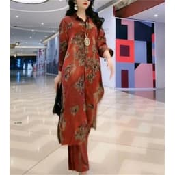 Large-size Silk Wide-Leg Pants Suit Women's Spring/Summer 2026 New Exotic Mmulberry Silk Fashion Temperament Slim Two-Piece Suit