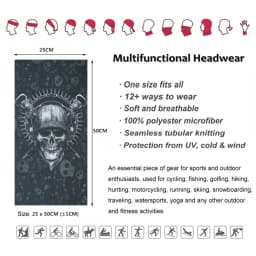 Skull Pattern Seamless Breathable Neck Warmer Gaiter Men Cycling Bandana Women Running Hiking Tube Scarf Sunshield Face Mask